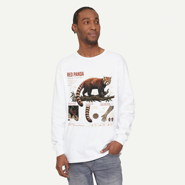 Red Panda Illustration Long Sleeve Tee — Wildlife Field Guide Graphic
