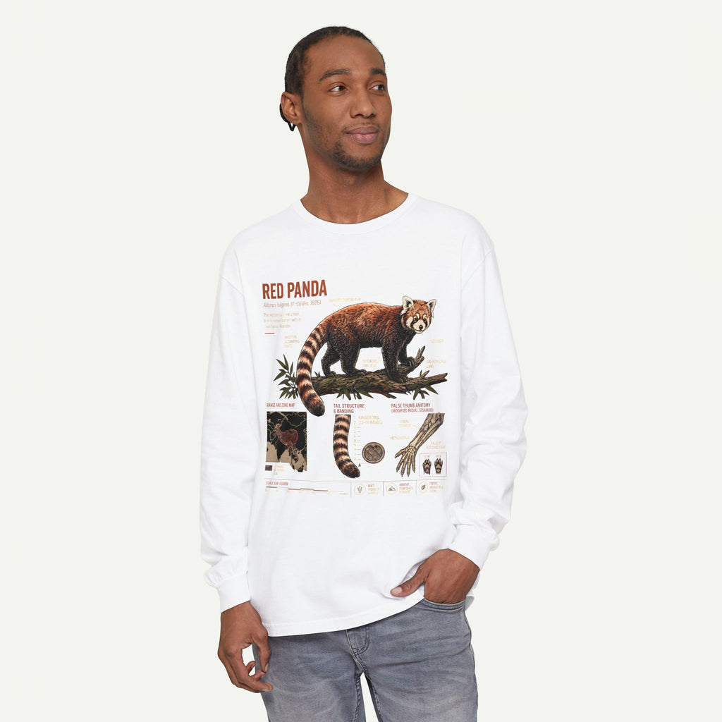 Red Panda Illustrated Long Sleeve Tee — Wildlife Field Guide Shirt
