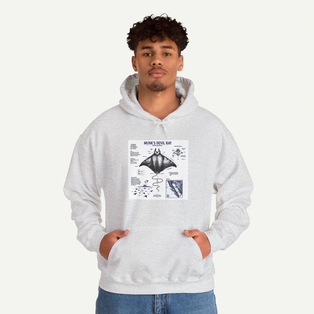 Manta Ray Anatomy Hoodie — Marine Life Graphic Pullover
