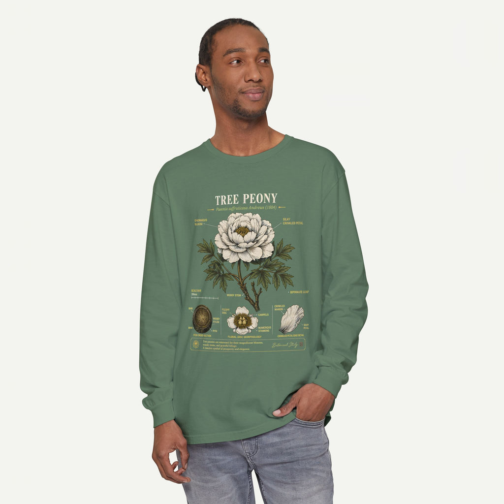Tree Peony Illustration Long Sleeve Tee