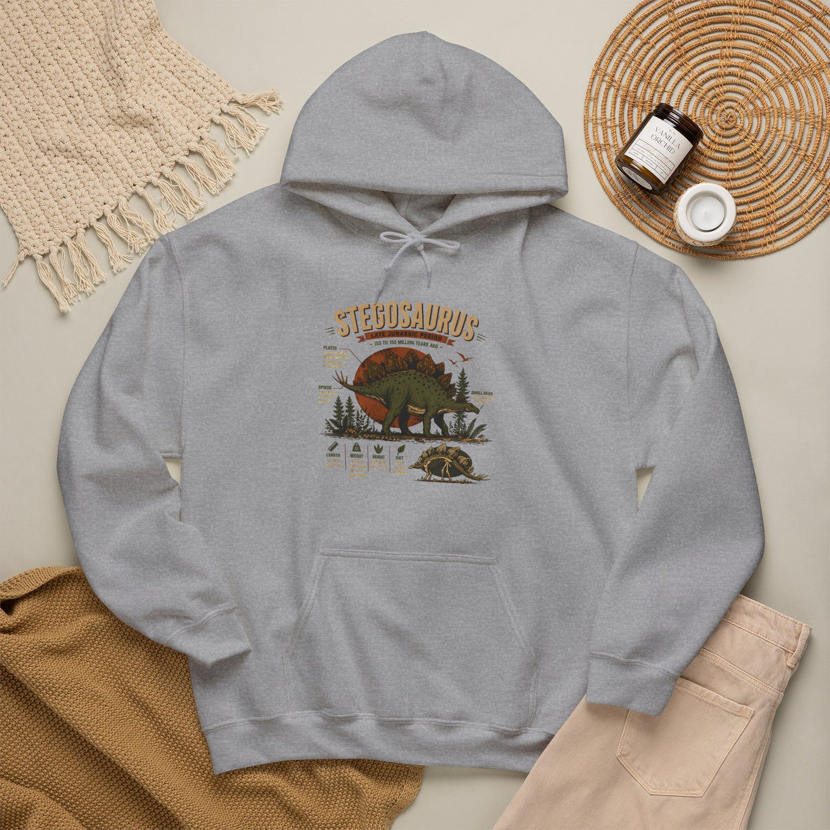 Stegosaurus Vintage Anatomy Hoodie – Retro Dino Nature Sweatshirt