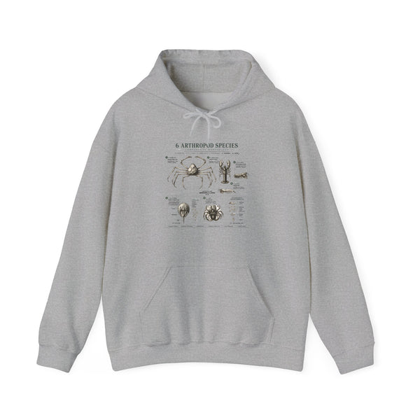 Arthropod Species Hoodie – Vintage Scientific Diagram Sweatshirt