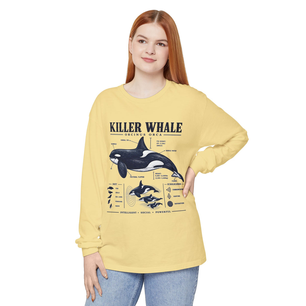 Killer Whale Anatomy Long Sleeve Tee