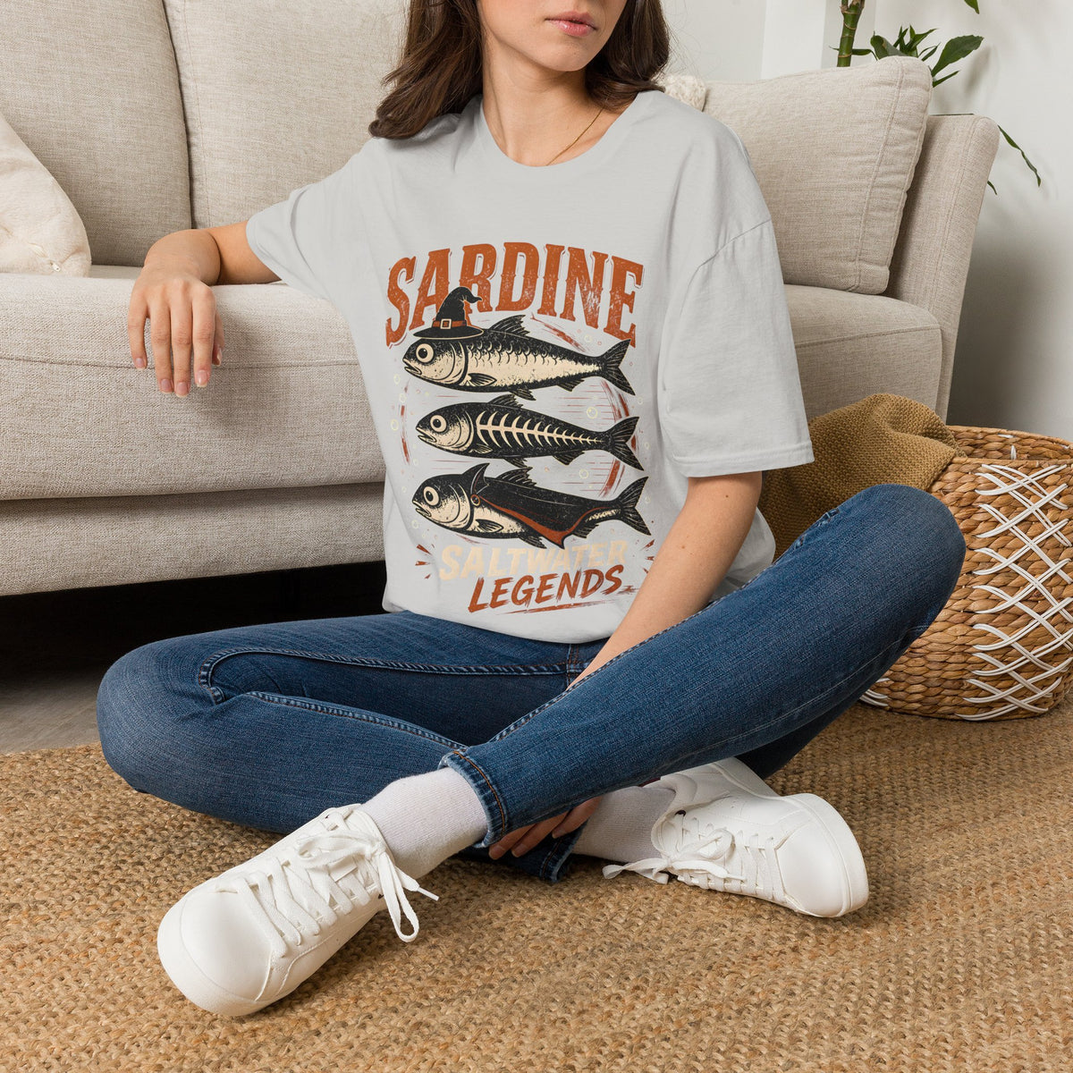 Sardine Vintage Fish T-Shirt — Retro Seafood Graphic Tee