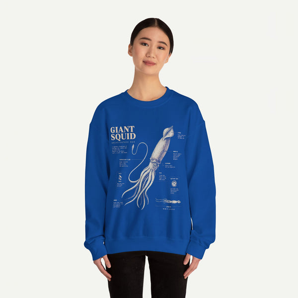 Giant Squid Anatomy Sweatshirt — Vintage Nautical Marine Biology Crewneck