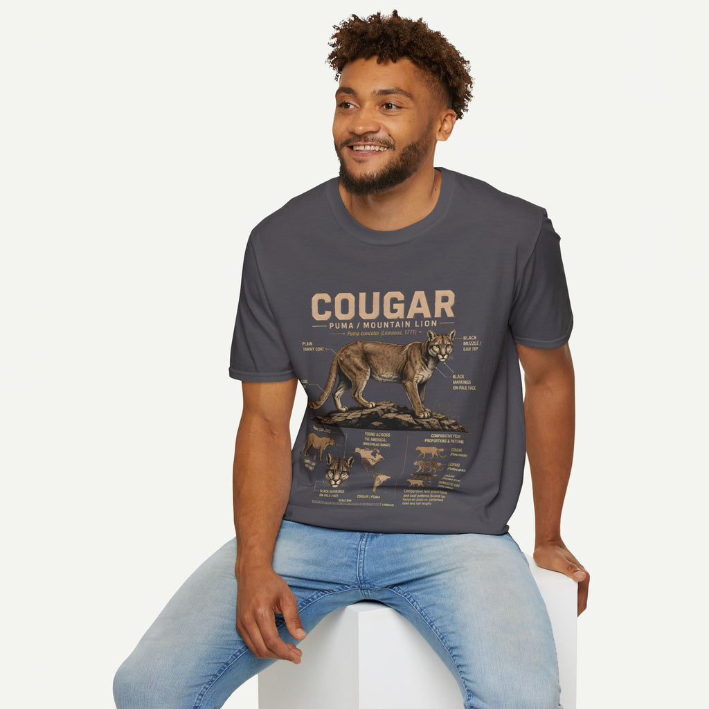 Cougar Puma Mountain Lion Anatomy Graphic T-Shirt