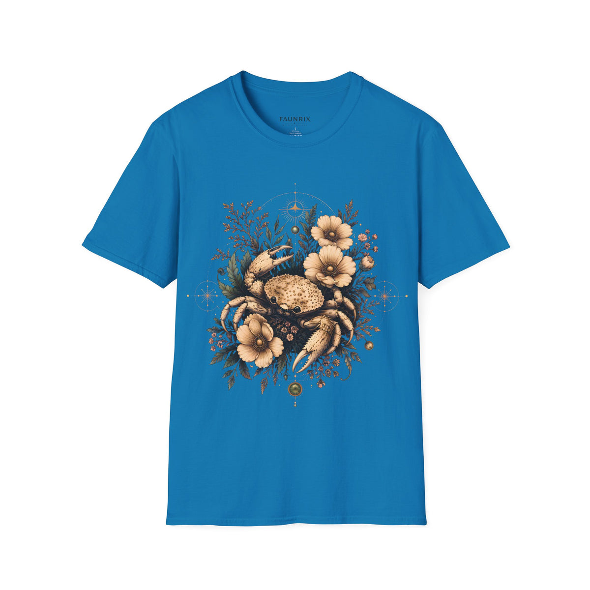 Floral Crab Tee — Vintage Coastal Crab & Wildflower Graphic T-Shirt
