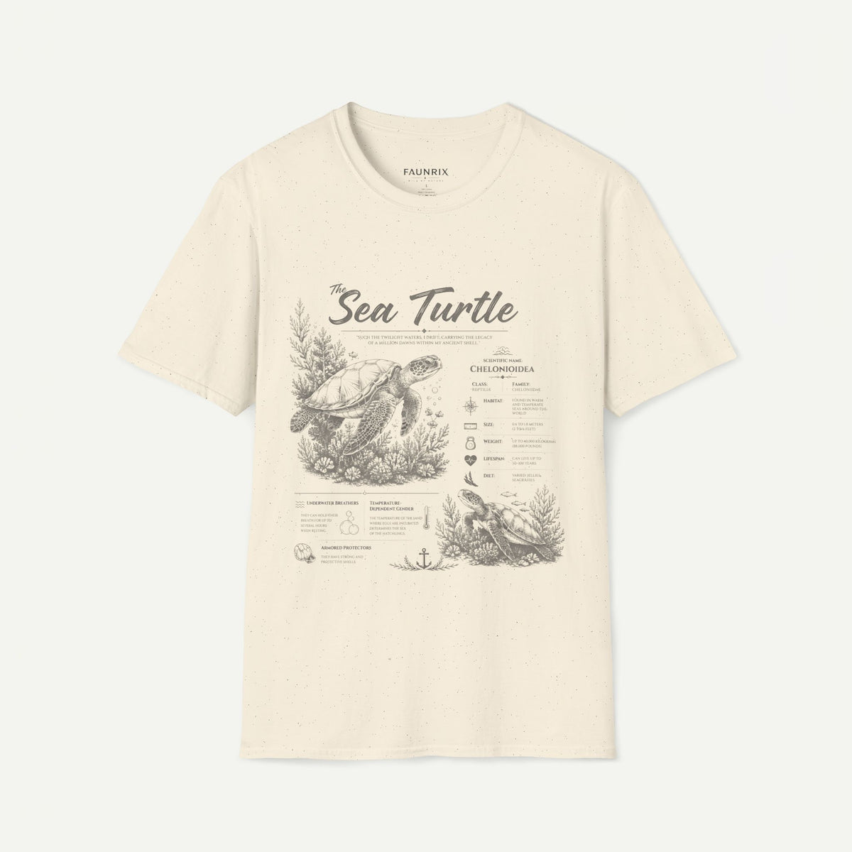 Sea Turtle Anatomy T-Shirt — Vintage Marine Illustration Tee