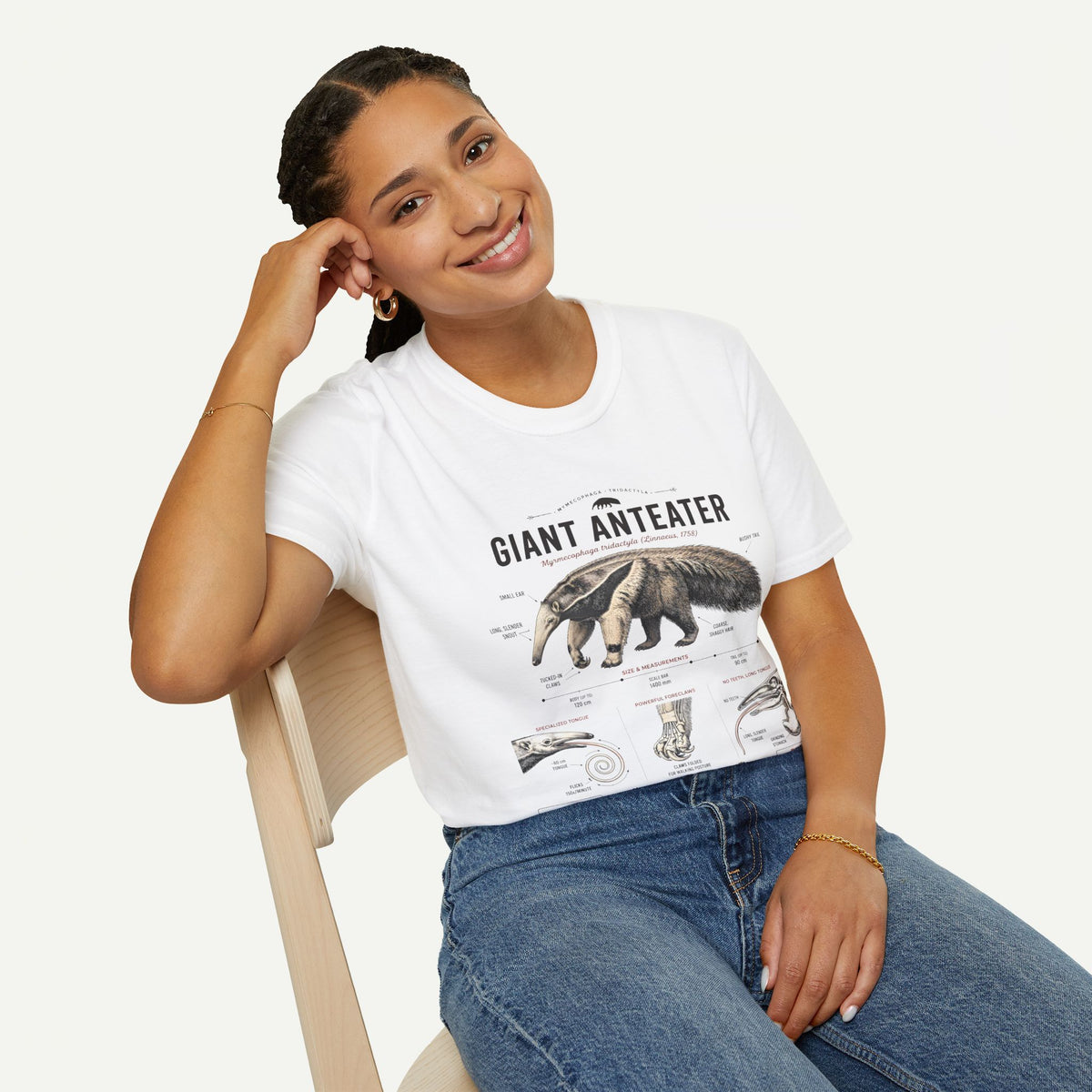Giant Anteater Anatomy Tee — Vintage Natural History Animal Graphic T-Shirt