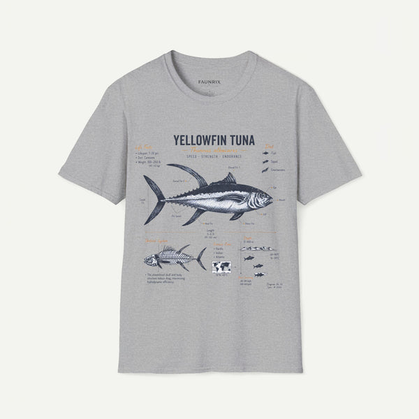 Yellowfin Tuna Anatomy T-Shirt — Vintage Fish ID Graphic Tee