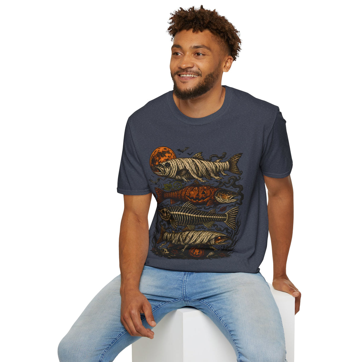 Halloween Pumpkin Fish T-Shirt — Spooky Koi Graphic Tee