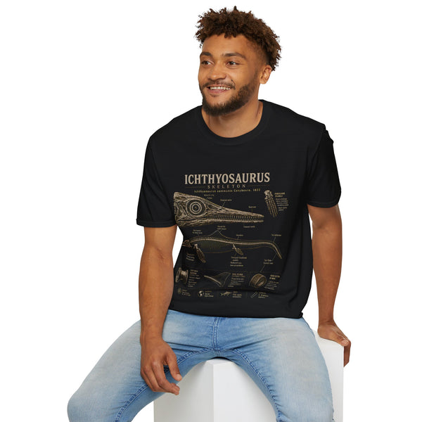 Ichthyosaurus Fossil Illustration T-Shirt