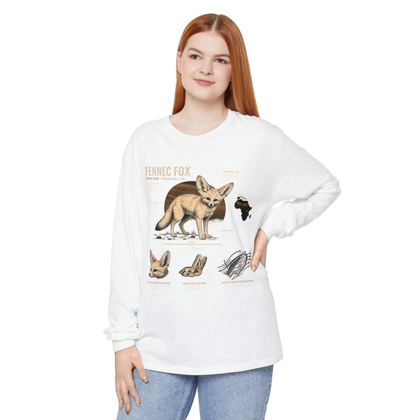 Fennec Fox Anatomy Long Sleeve Tee — Wildlife Anatomy Graphic Shirt