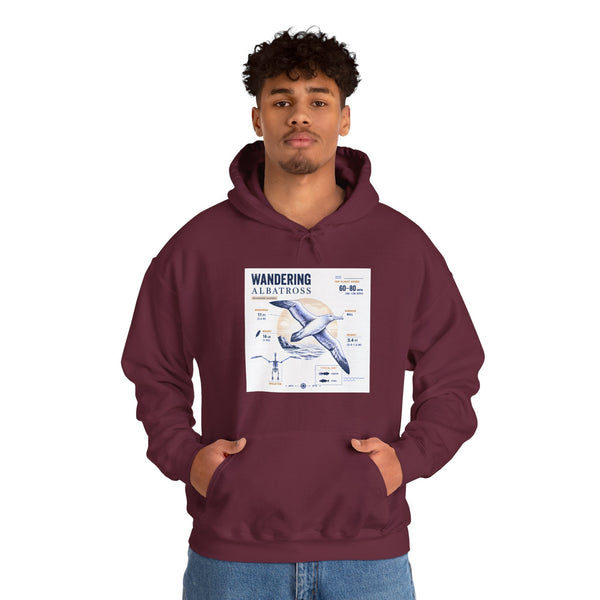 Wandering Albatross Hoodie — Illustrated Sea Bird Anatomy Pullover