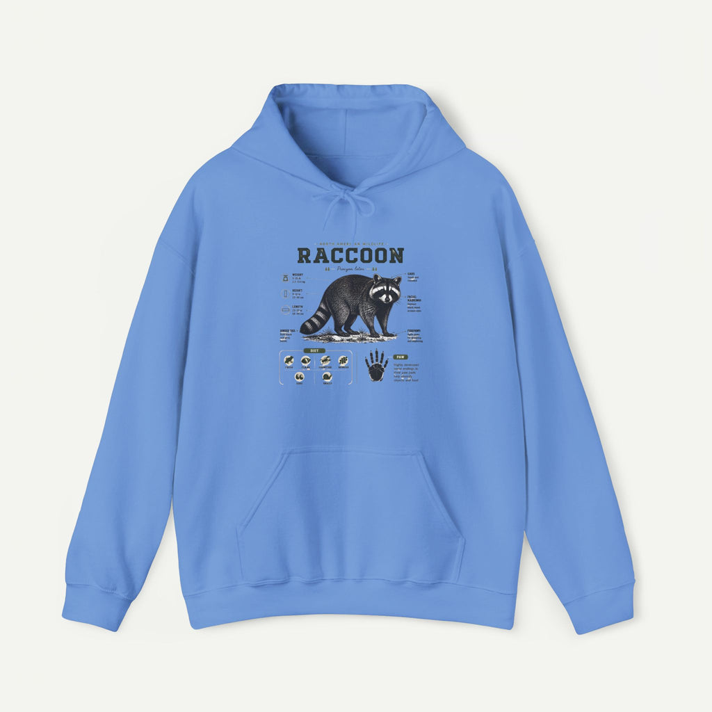 Raccoon Anatomy Hoodie — Vintage Wildlife Illustration Sweatshirt