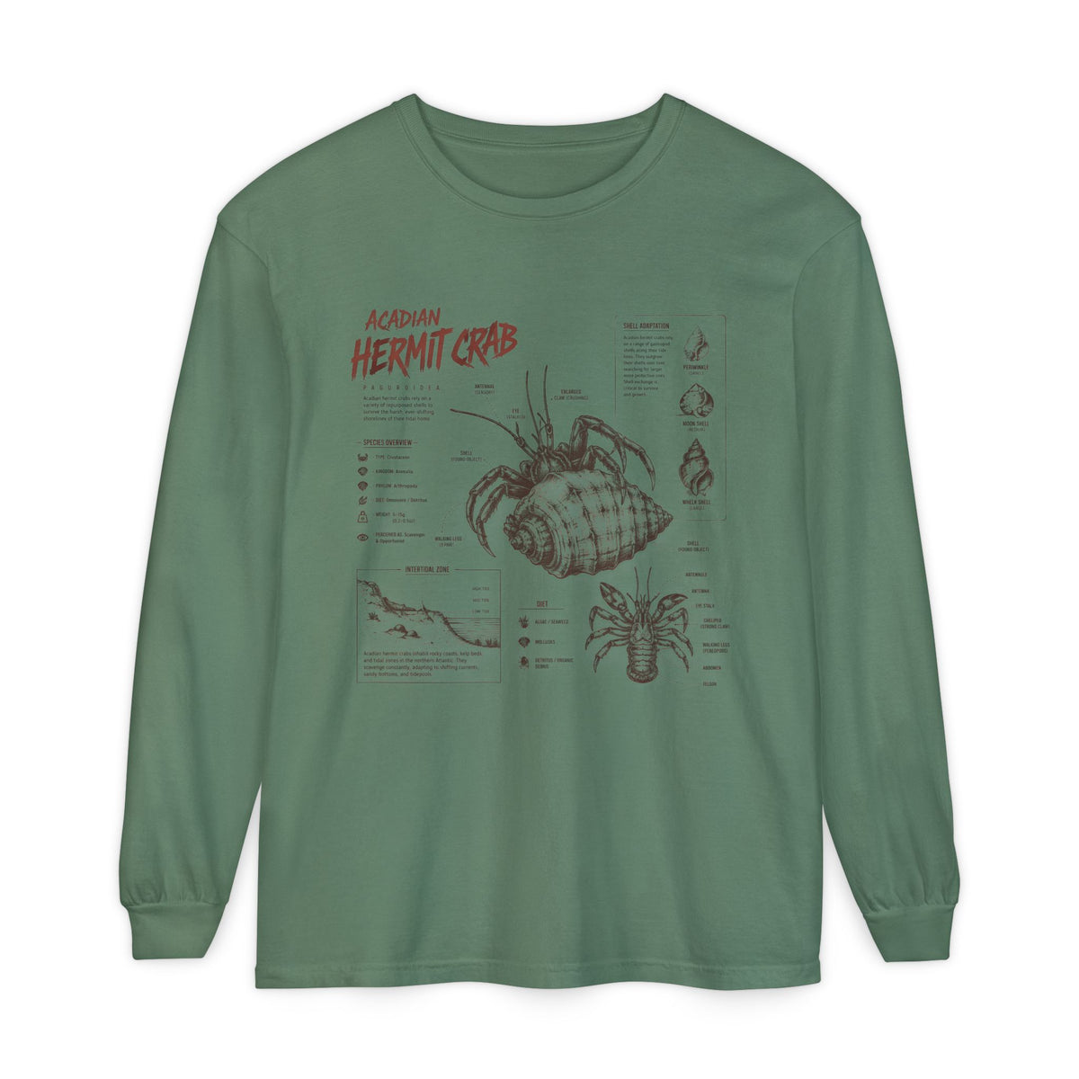 Hermit Crab Anatomy Long Sleeve Tee