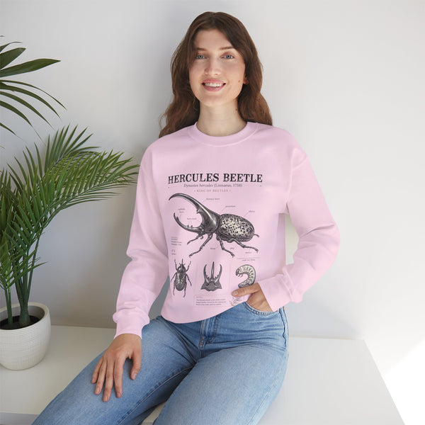 Hercules Beetle Anatomy  Crewneck Sweatshirt – Vintage Entomology Graphic