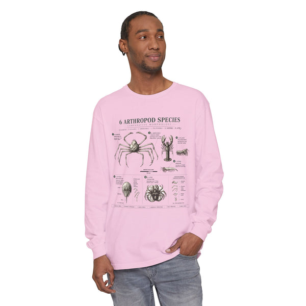 Arthropod Species Chart Long Sleeve Tee — Vintage Scientific Insect Diagram Shirt
