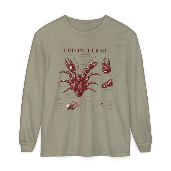 Coconut Crab Long Sleeve Tee — Vintage Marine Illustration