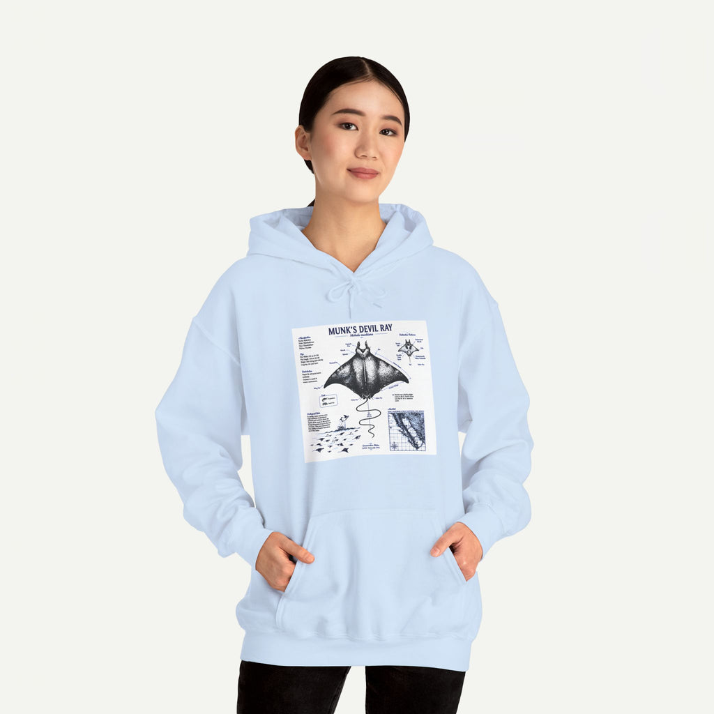 Manta Ray Anatomy Hoodie — Marine Life Graphic Pullover