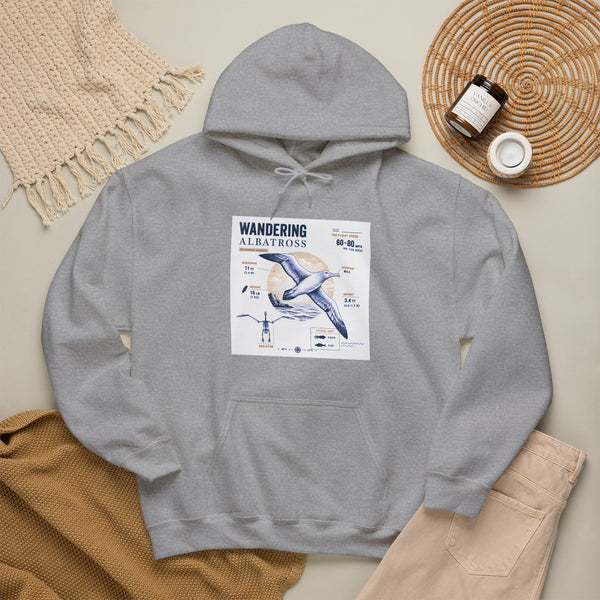 Wandering Albatross Hoodie — Illustrated Sea Bird Anatomy Pullover
