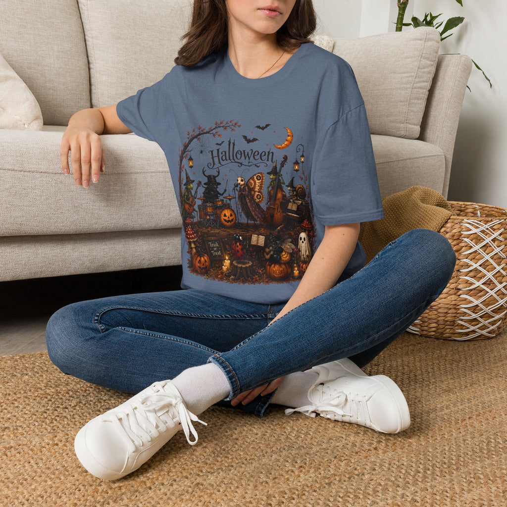 Halloween Witch & Pumpkin T‑Shirt — Spooky Night Graphic Tee