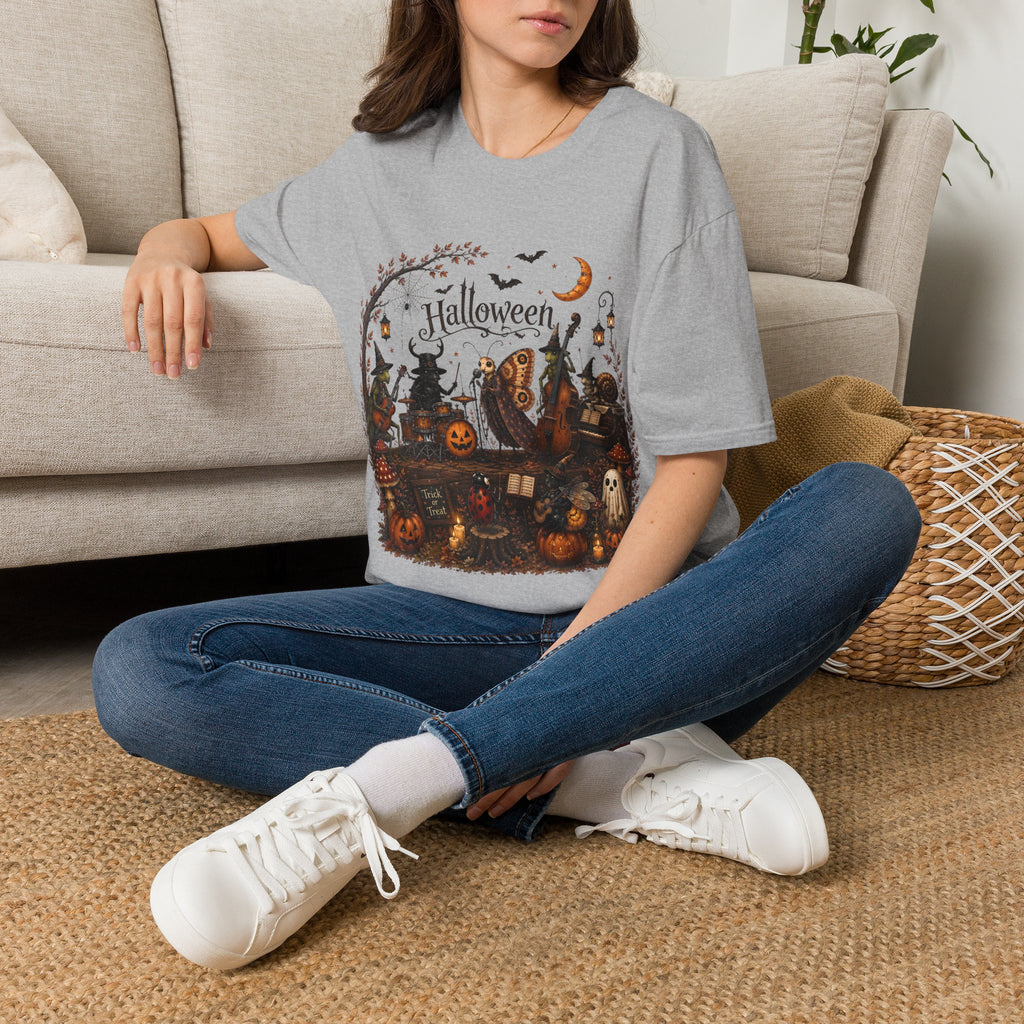 Halloween Witch & Pumpkin T‑Shirt — Spooky Night Graphic Tee