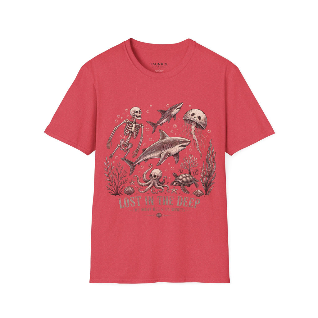 Ocean Skeleton Tee — "Lost in the Deep" Shark & Jellyfish Graphic Shirt