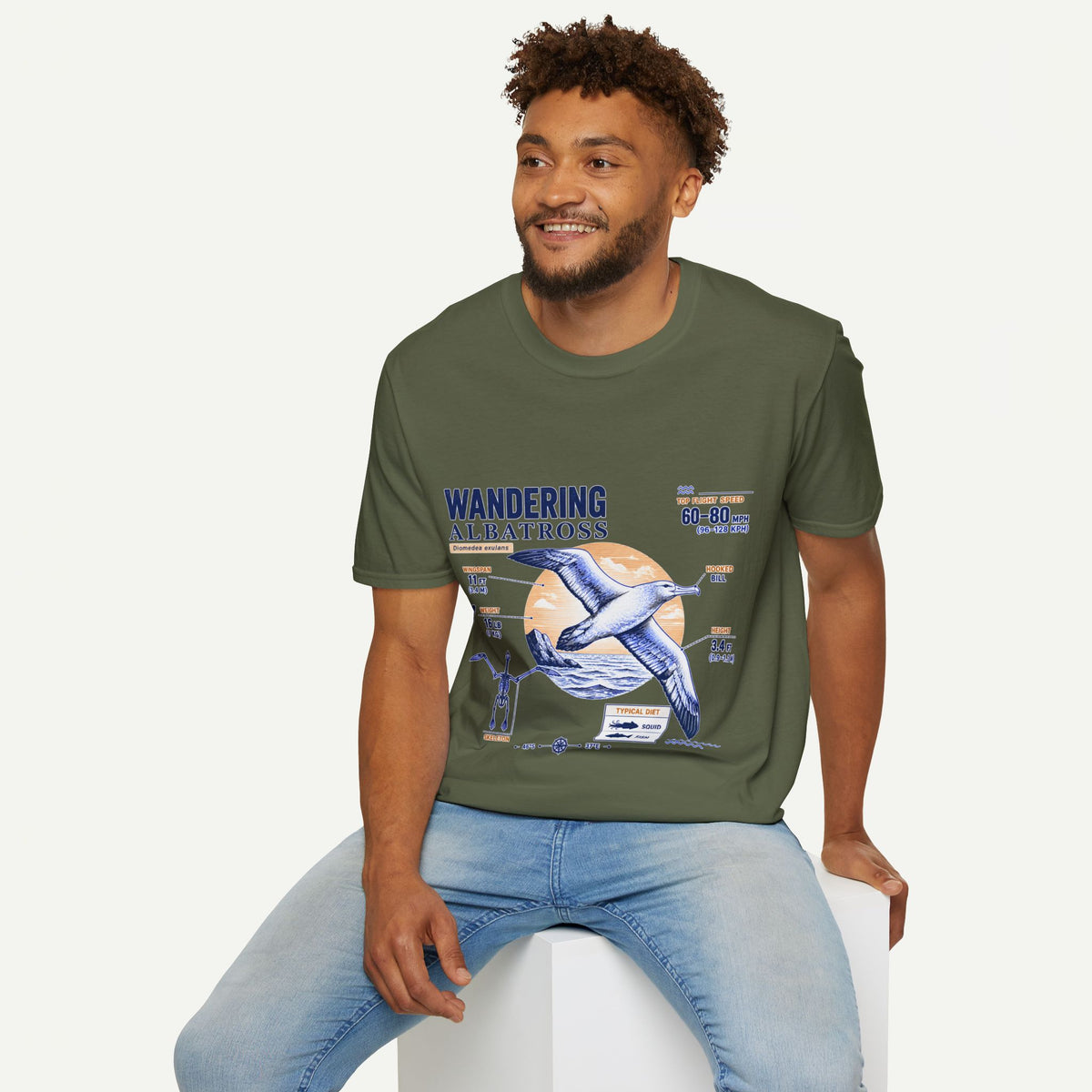 Wandering Albatross Anatomy T-Shirt — Vintage Seabird Graphic Tee