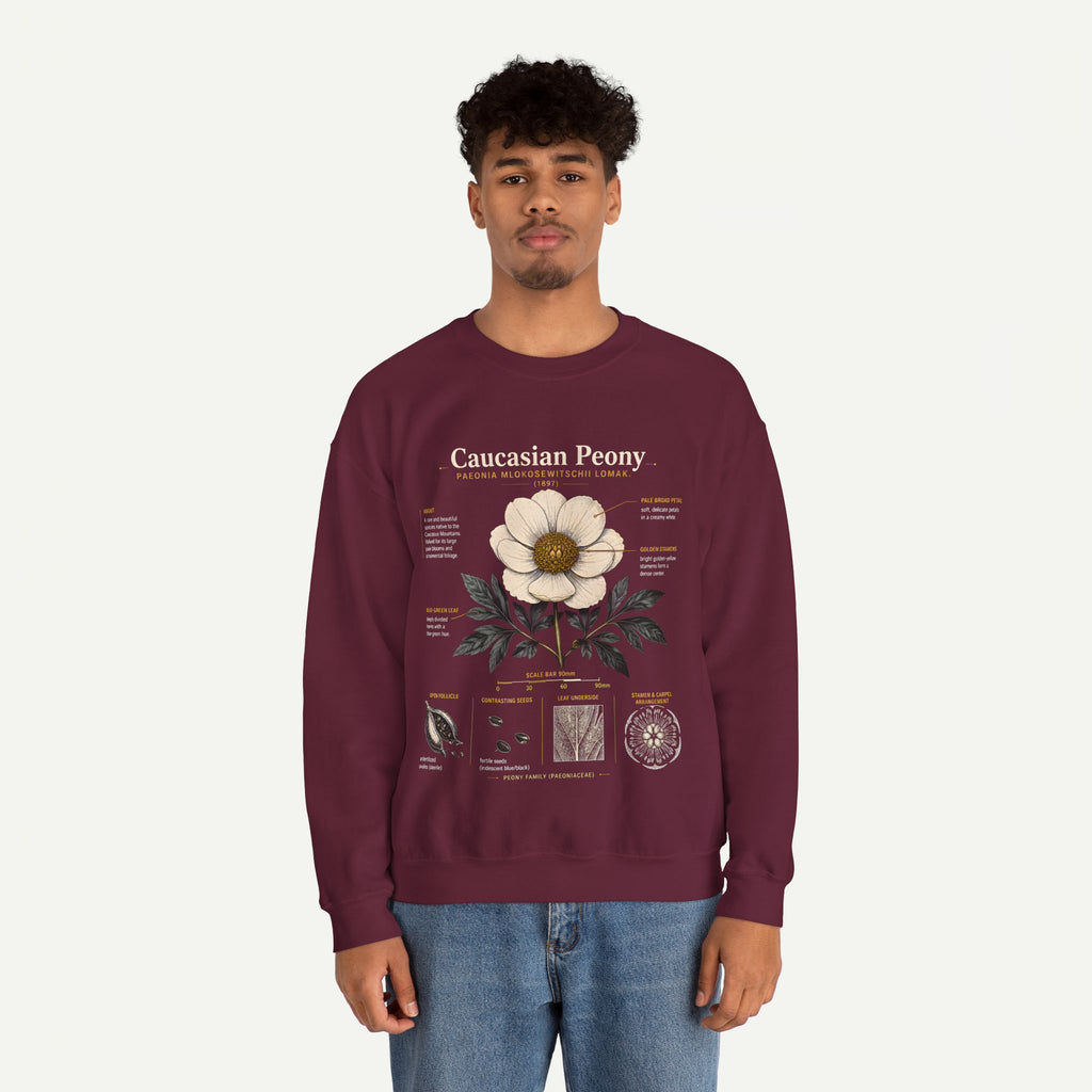 Caucasian Peony Botanical Crewneck Sweatshirt