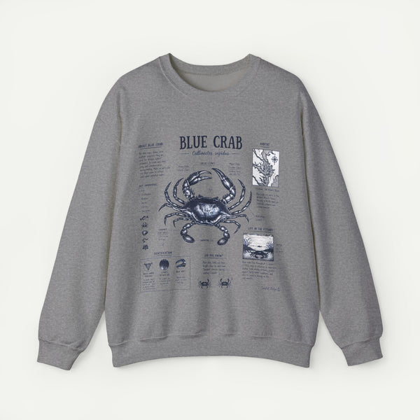 Blue Crab Anatomy Sweatshirt