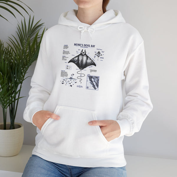 Manta Ray Anatomy Hoodie — Marine Life Graphic Pullover