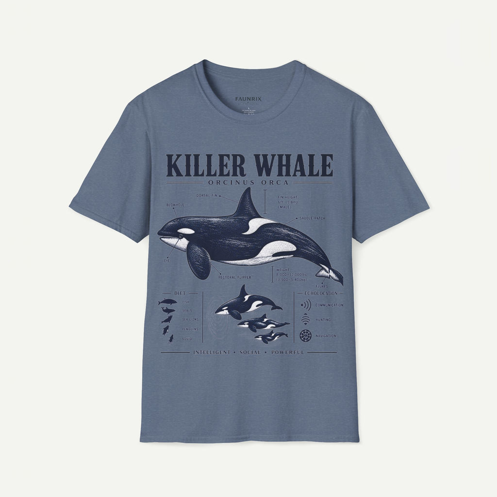 Killer Whale Diagram T-Shirt — Orcinus Orca Marine Life Graphic Tee