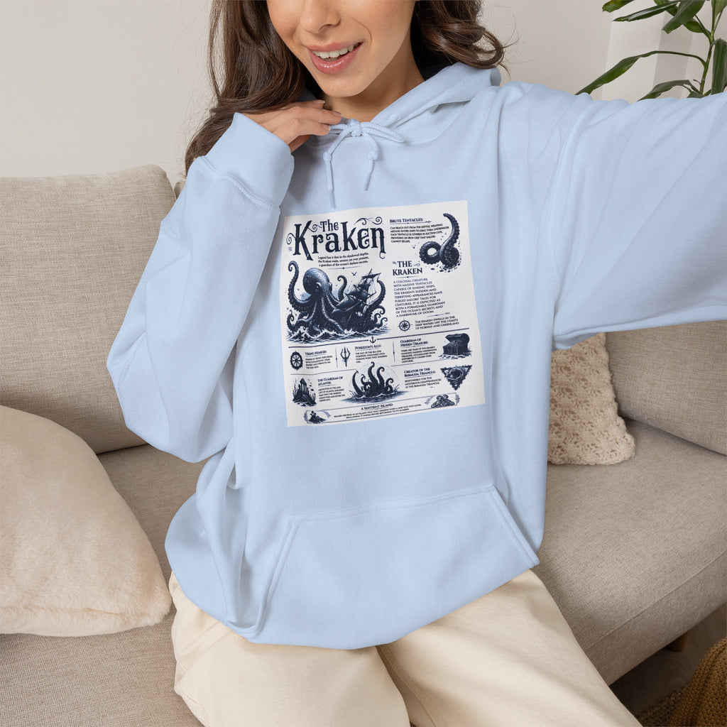 Kraken Nautical Hoodie – Vintage Sea Monster Diagram Sweatshirt