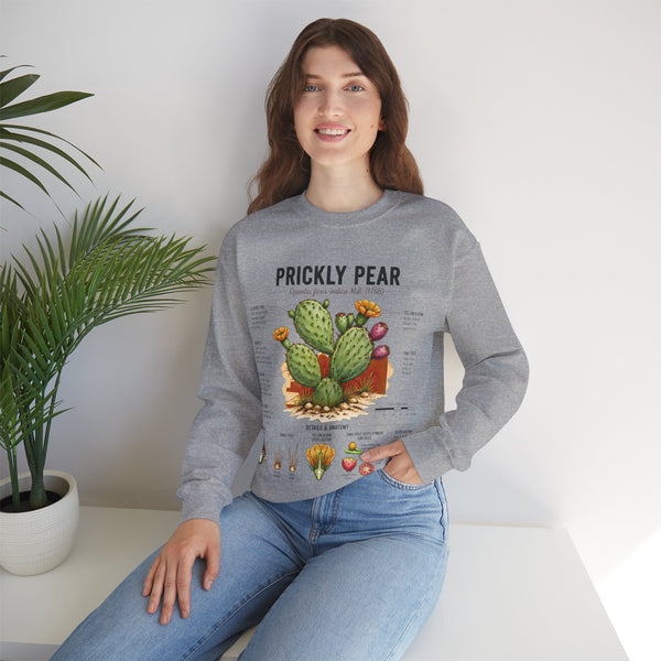 Prickly Pear Botanical Sweatshirt — Cactus Illustration Guide Crewneck