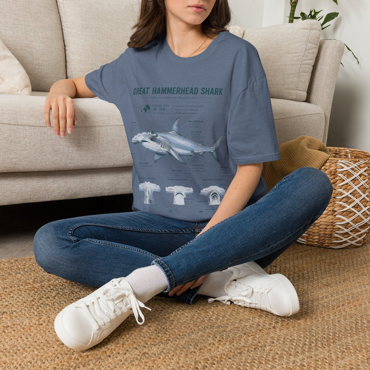 Hammerhead Shark Anatomy T-Shirt — Great Hammerhead Educational Tee