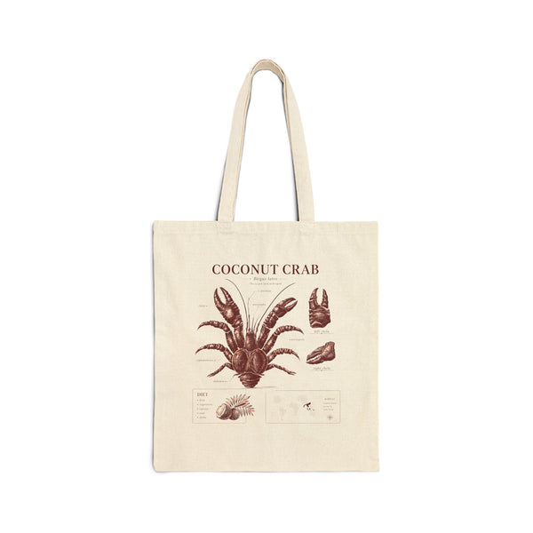 Coconut Crab Anatomy Tote — Vintage Marine Illustration Beach Bag