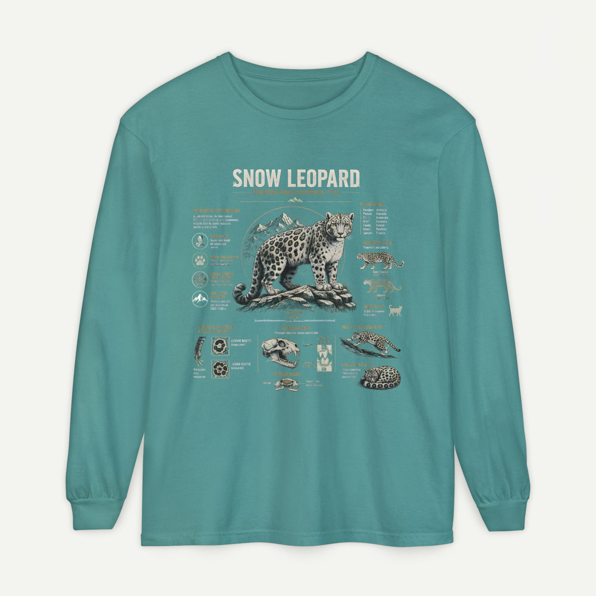 Snow Leopard Wildlife Anatomy Long Sleeve Tee