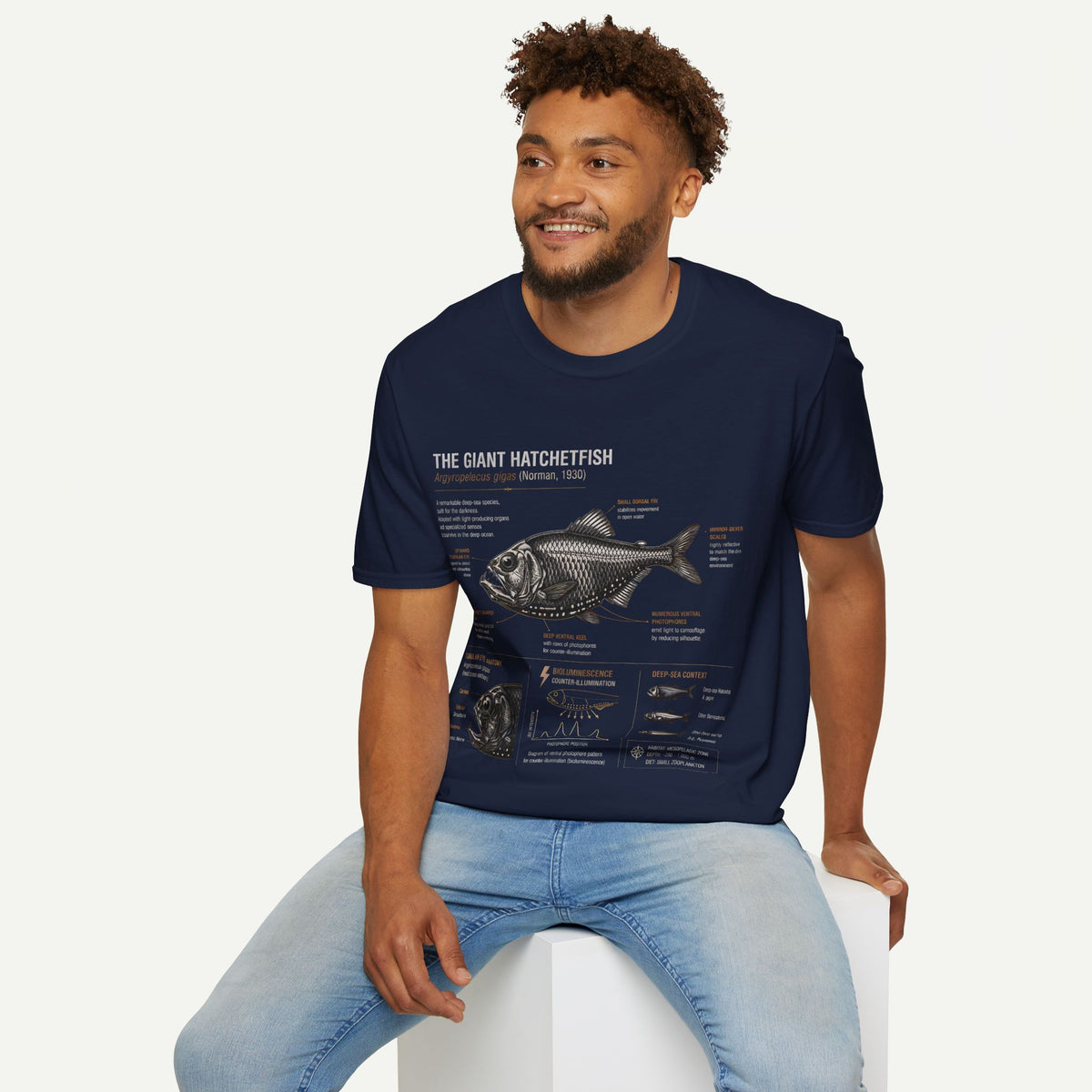 Hatchetfish Anatomy T-Shirt — Vintage Scientific Fish Diagram Tee