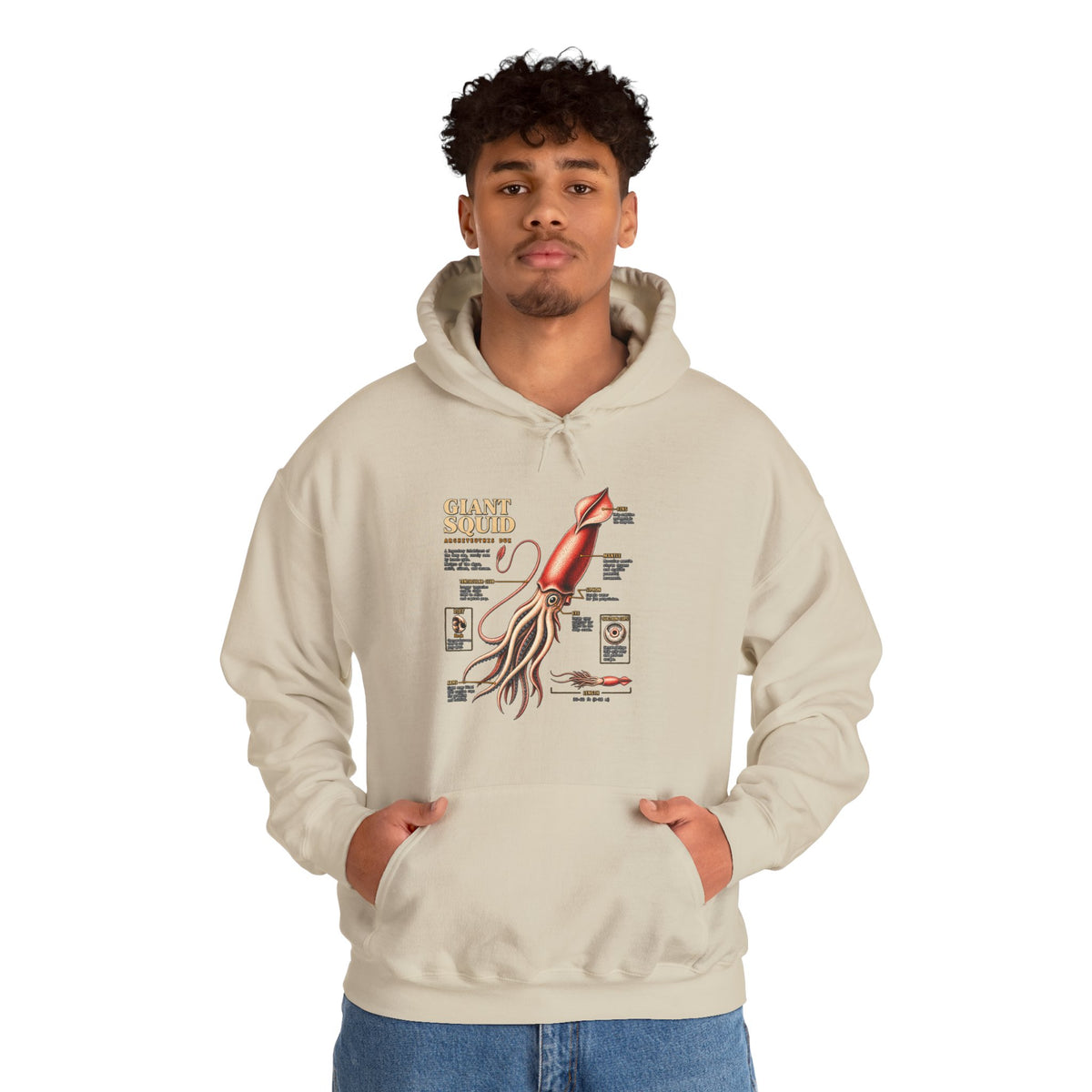 Squid Anatomy Hoodie — Vintage Scientific Illustration Pullover