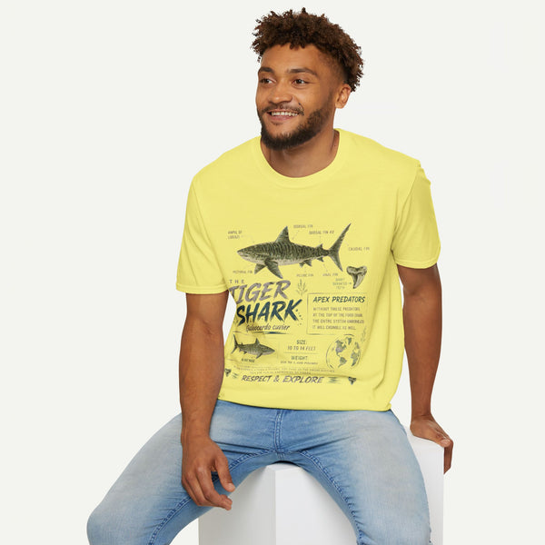 Tiger Shark Anatomy Tee — Vintage Apex Predator Graphic T-Shirt