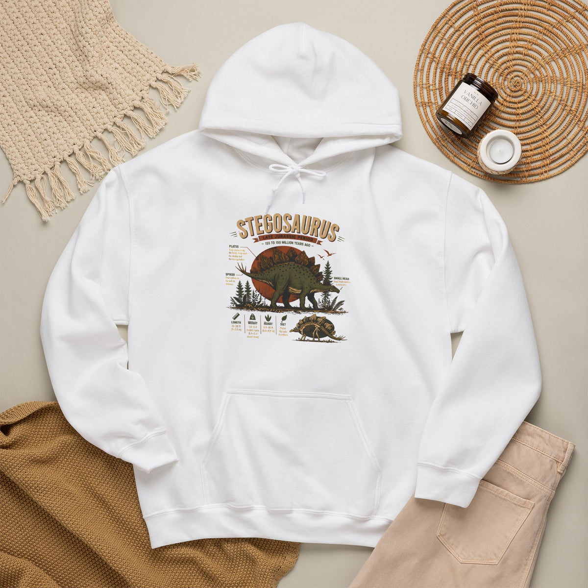 Stegosaurus Vintage Anatomy Hoodie – Retro Dino Nature Sweatshirt