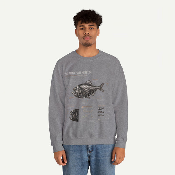 Hatchetfish Anatomy Sweatshirt — The Giant Hatchetfish Marine Science Crewneck