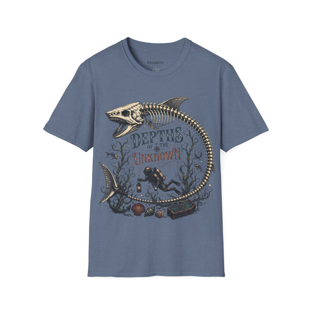 Depths of the Unknown Fish Skeleton T-Shirt
