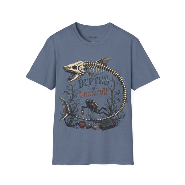 Depths of the Unknown Fish Skeleton T-Shirt