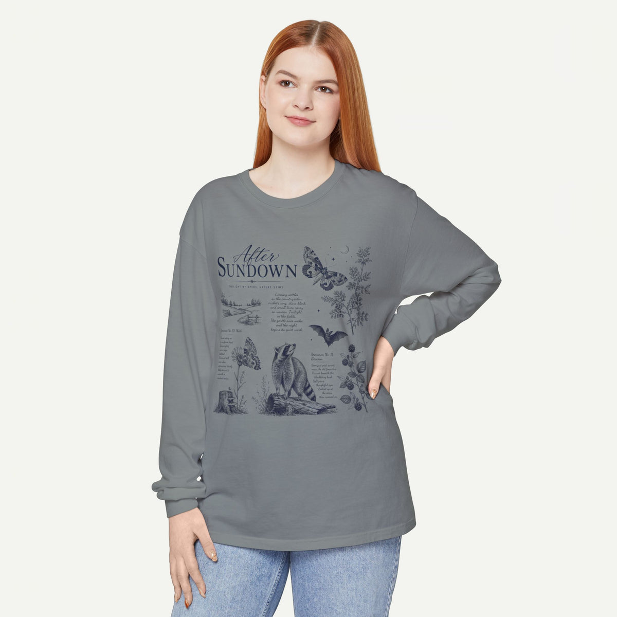 After Sundown Long Sleeve Tee — Night Nature Wildlife Graphic