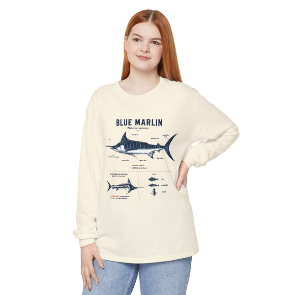 Blue Marlin Anatomy Long Sleeve Shirt