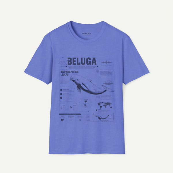Beluga Whale Anatomy T-Shirt — Marine Life Illustration Tee Delphinapterus leucas