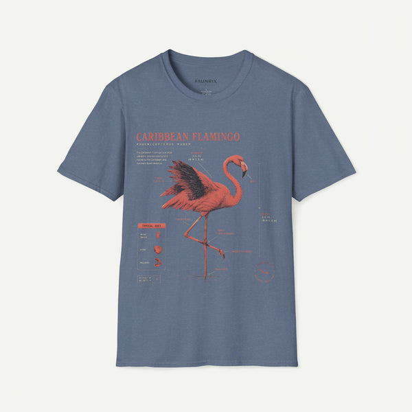 Flamingo Anatomy T-shirt — "Caribbean Flamingo" Vintage Tropical Tee
