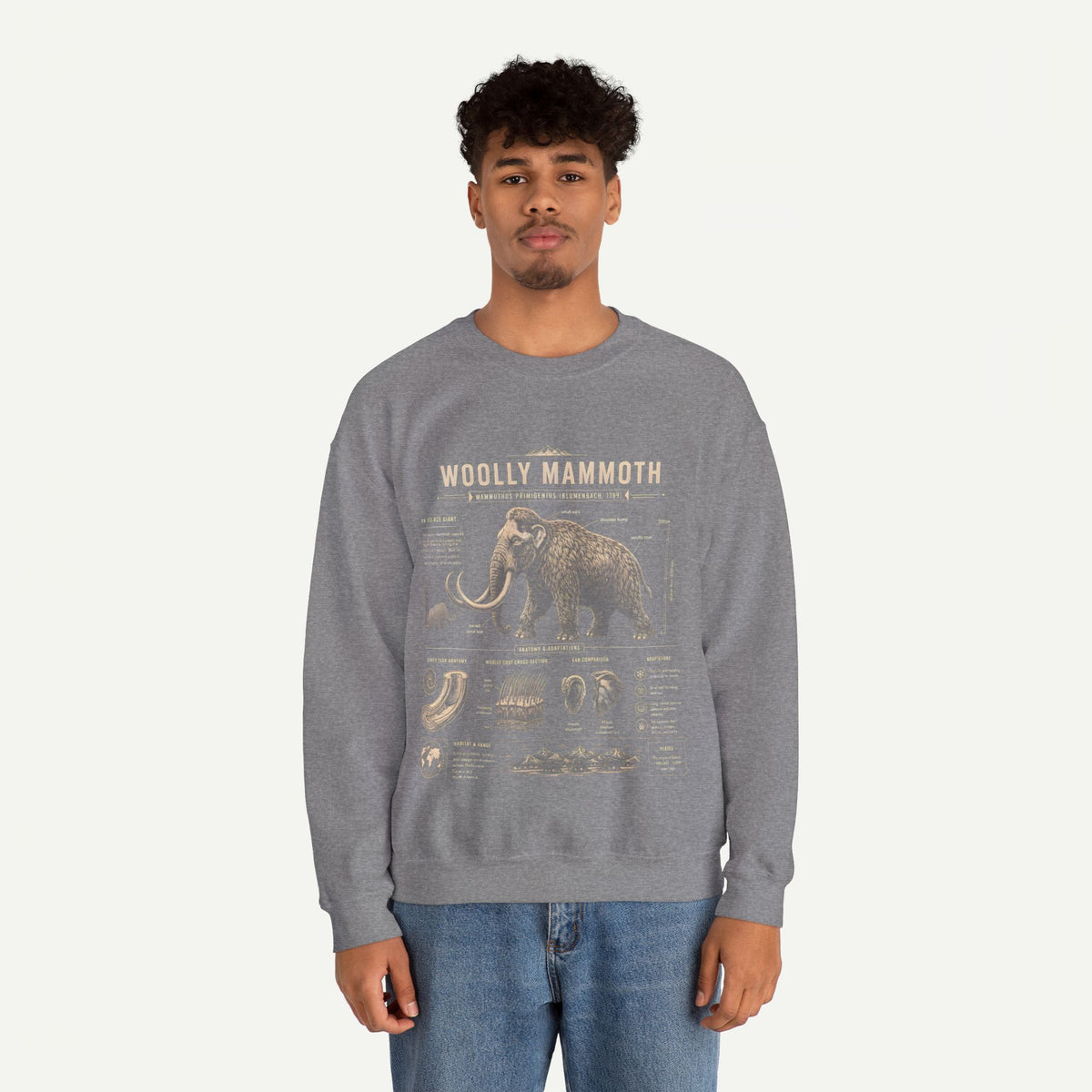 Woolly Mammoth Anatomy Sweatshirt — Vintage Natural History Crewneck